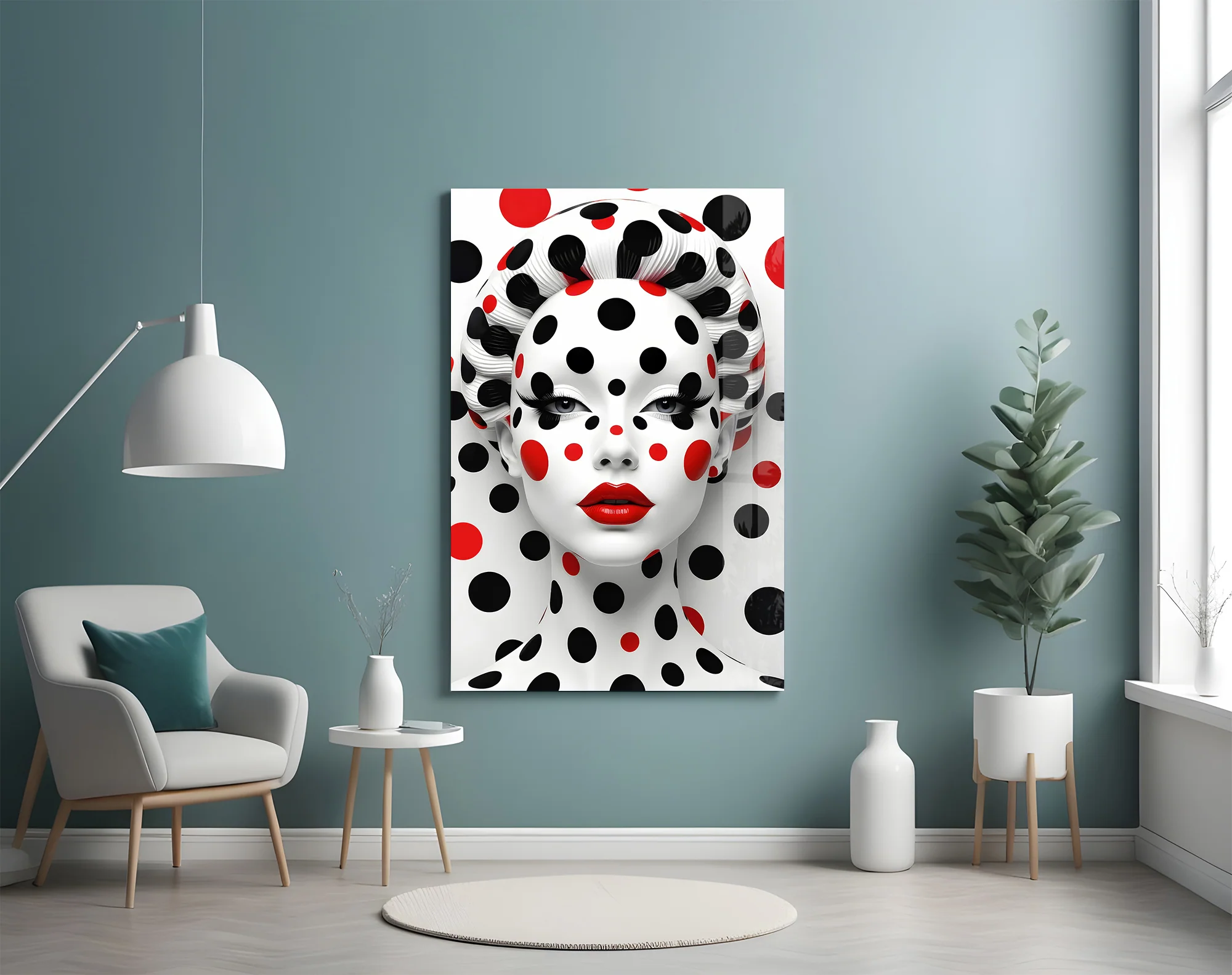 Polka Dot Glamour Glass Wall Art - Image 4