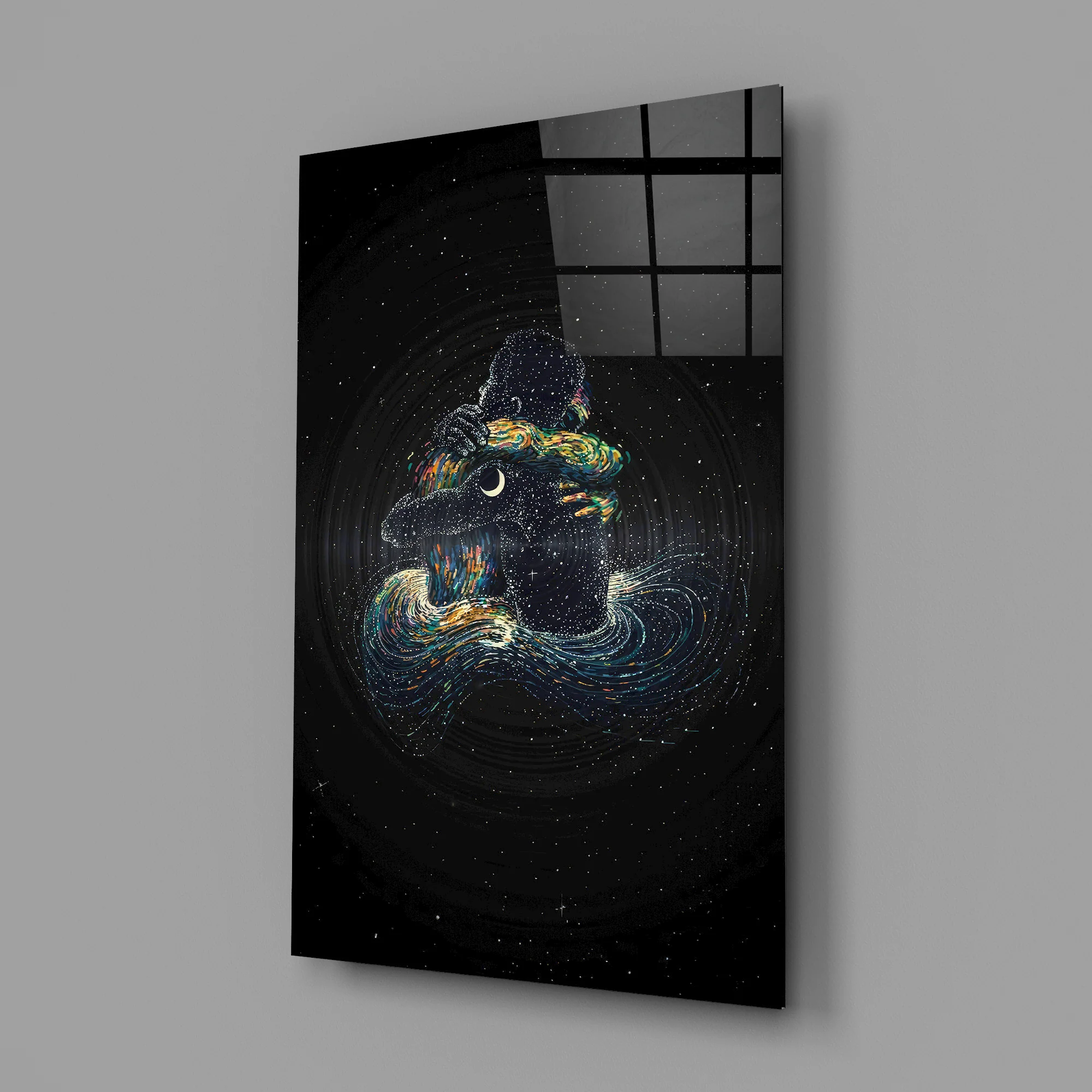 Galactic Horse in Space Glass Wall Art - Image 2