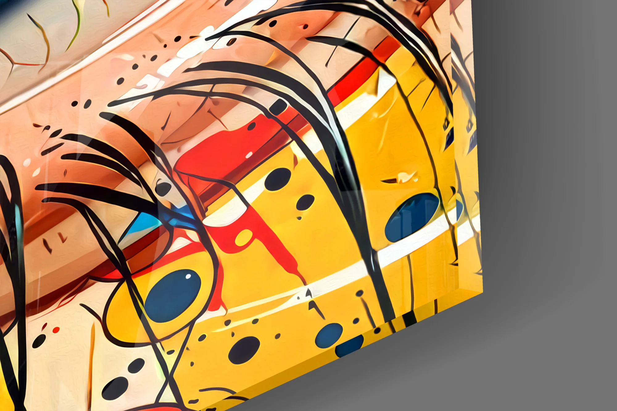 Vibrant Eye Abstract Glass Wall Art - Image 3