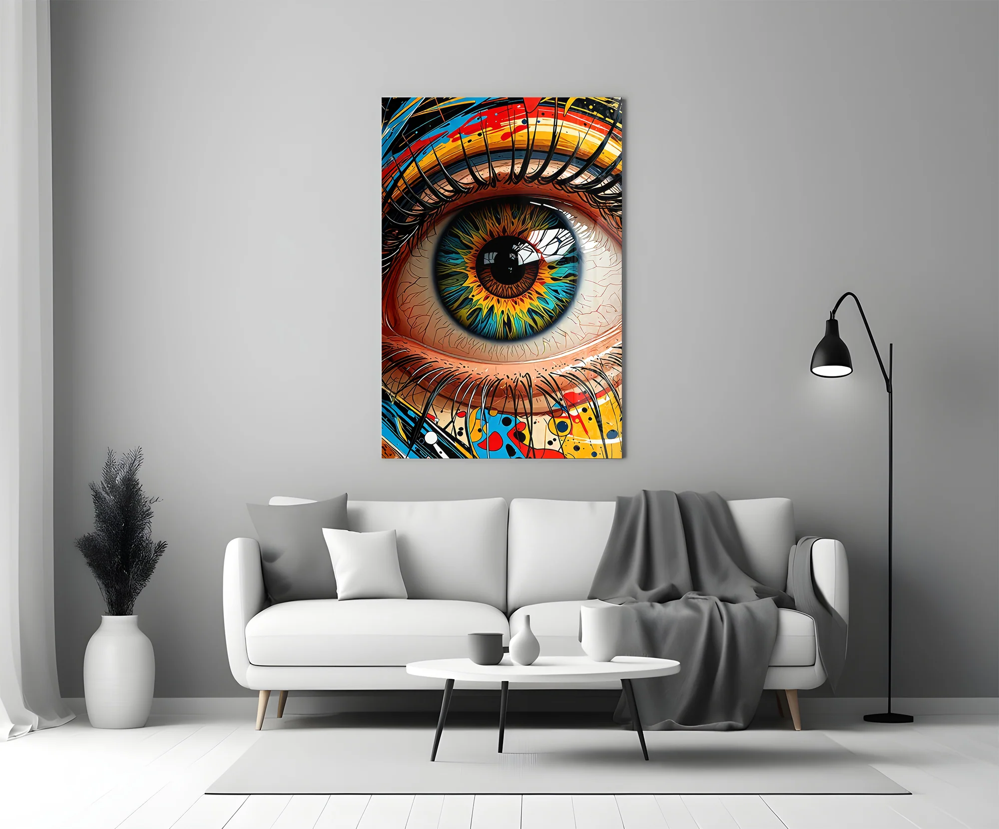 Vibrant Eye Abstract Glass Wall Art - Image 5