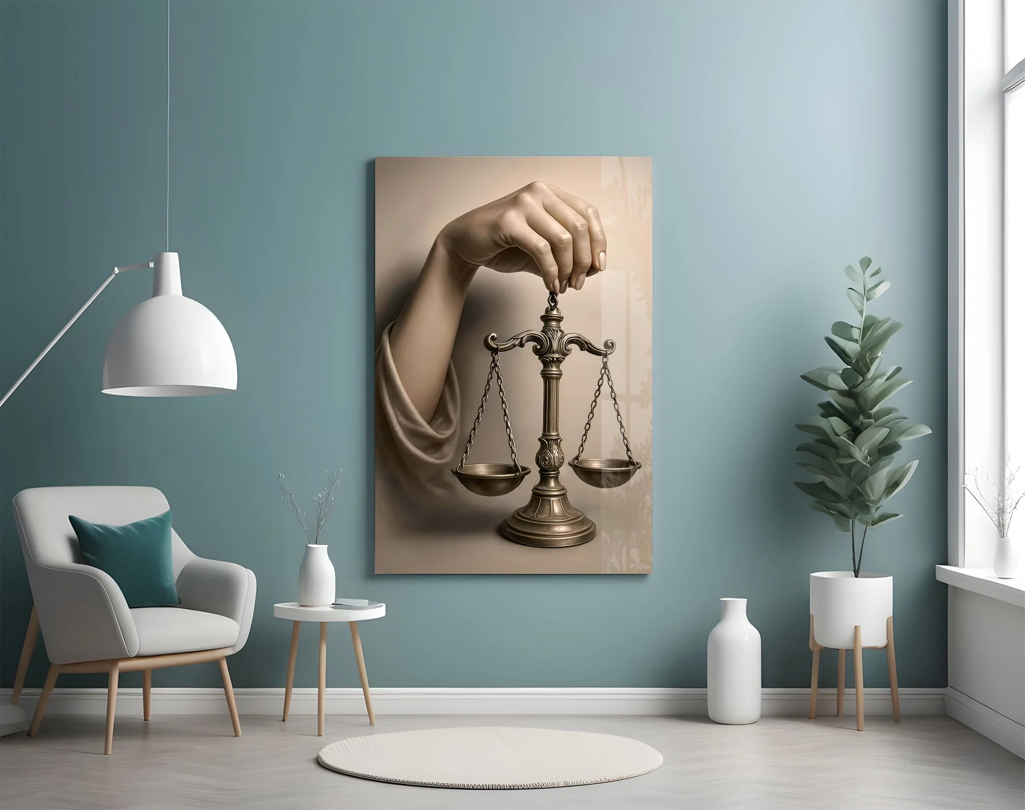 Hand of Just Balance Glass Wall Art - Image 4