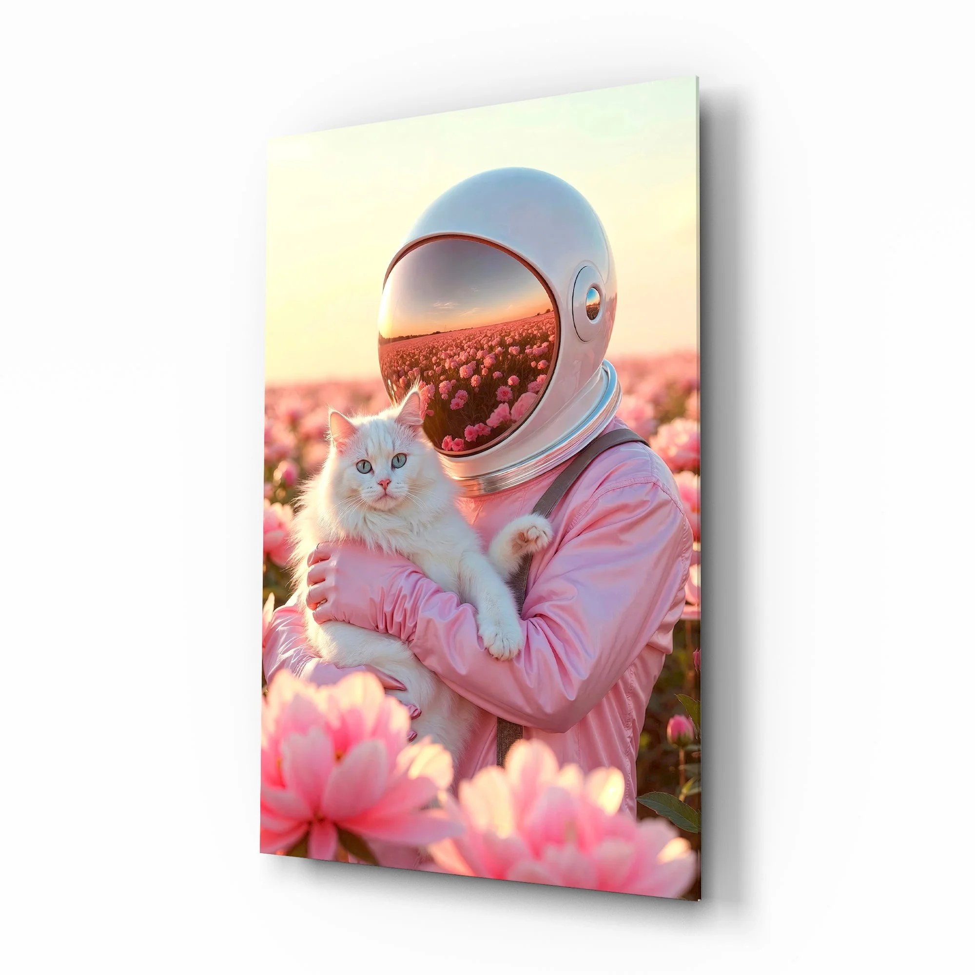 Interstellar Floral Embrace Glass Wall Art