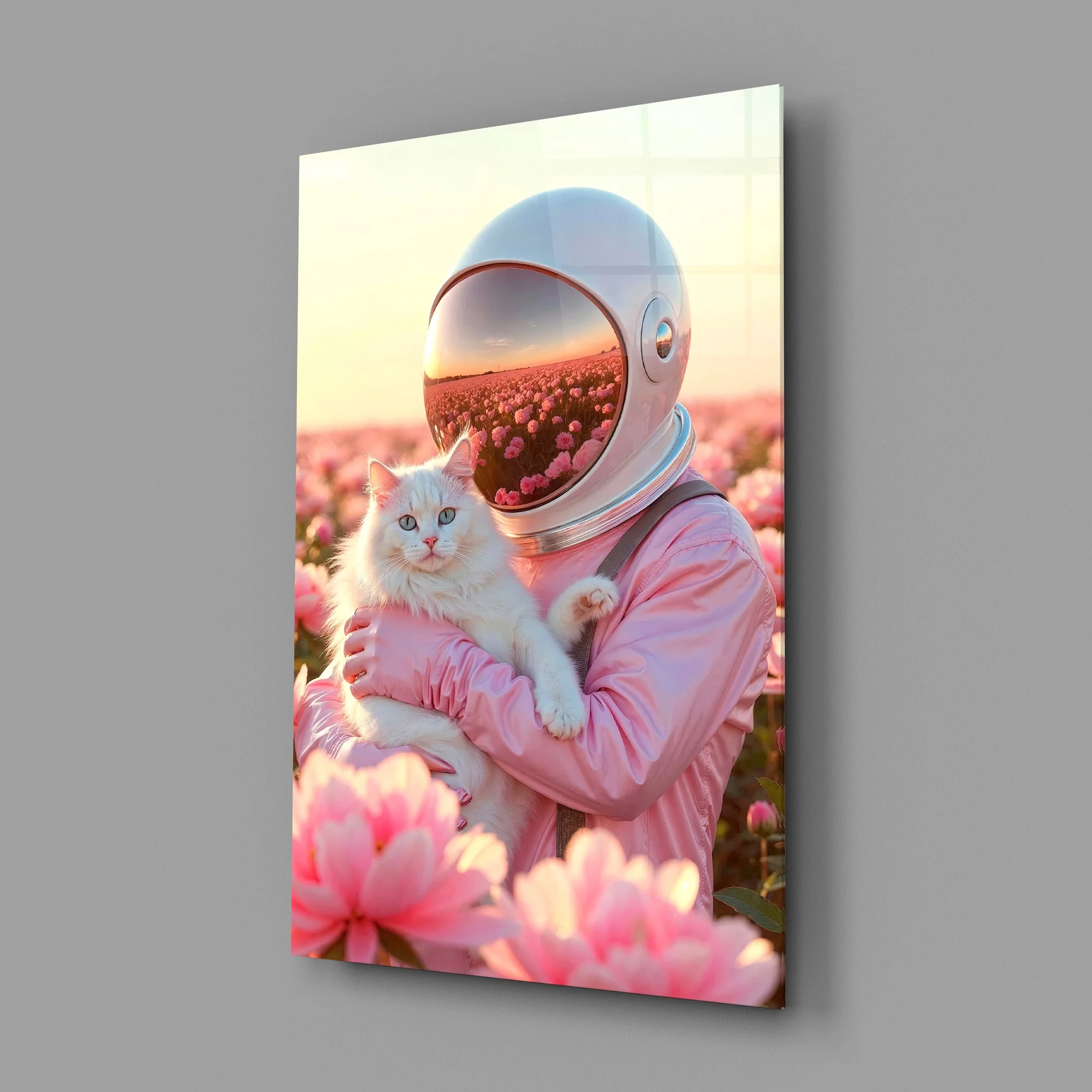 Interstellar Floral Embrace Glass Wall Art - Image 2