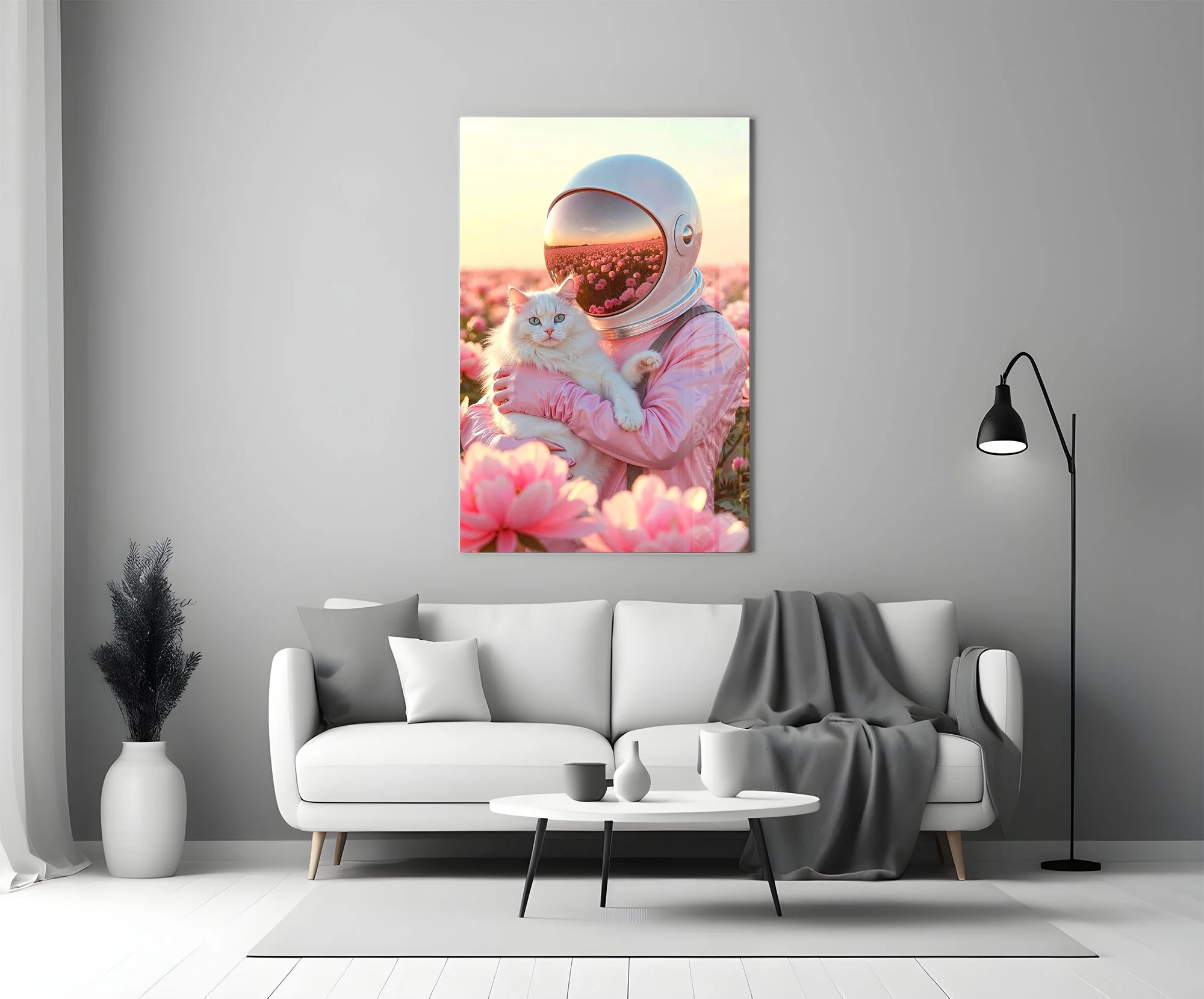 Interstellar Floral Embrace Glass Wall Art - Image 5