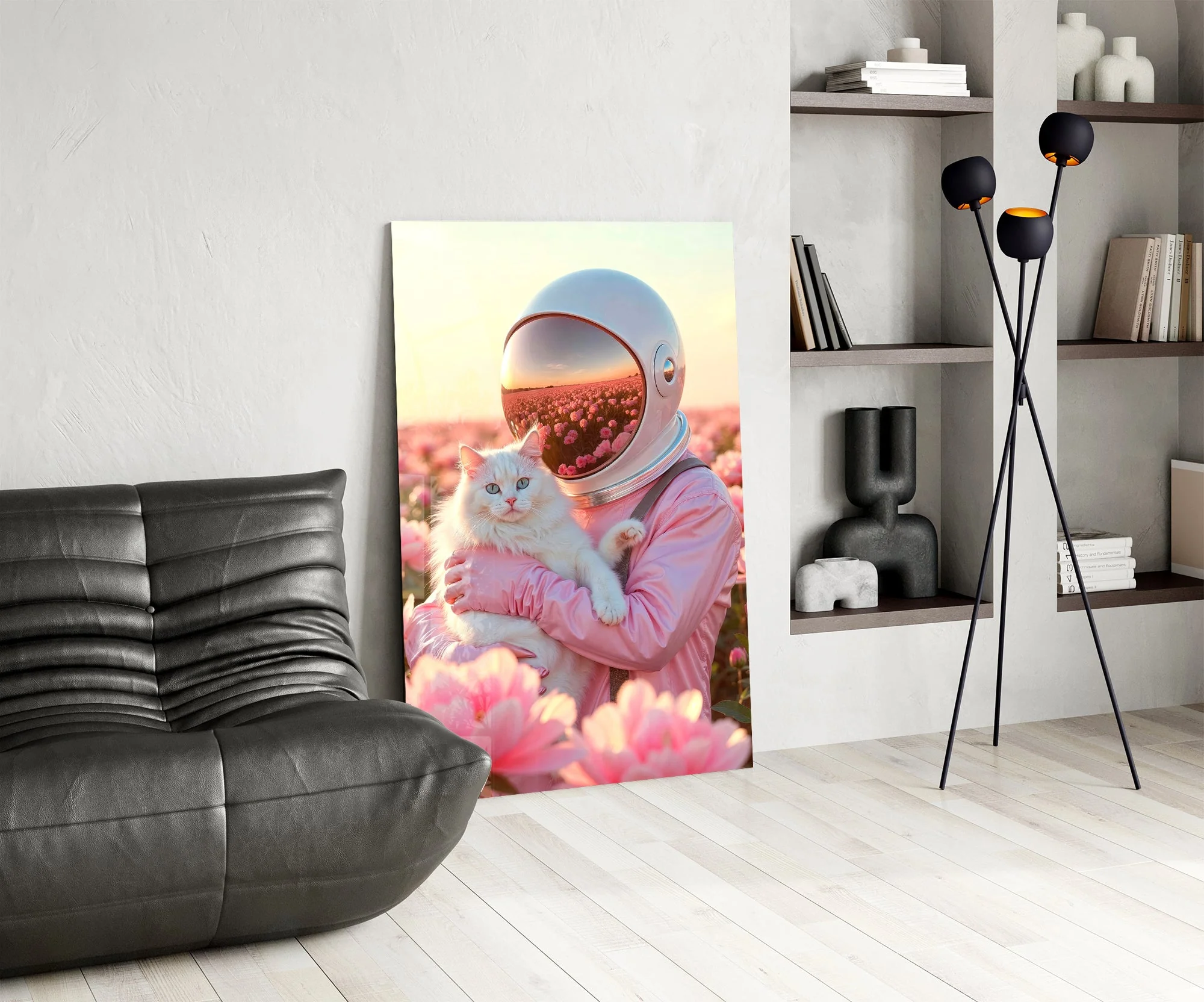 Interstellar Floral Embrace Glass Wall Art - Image 6