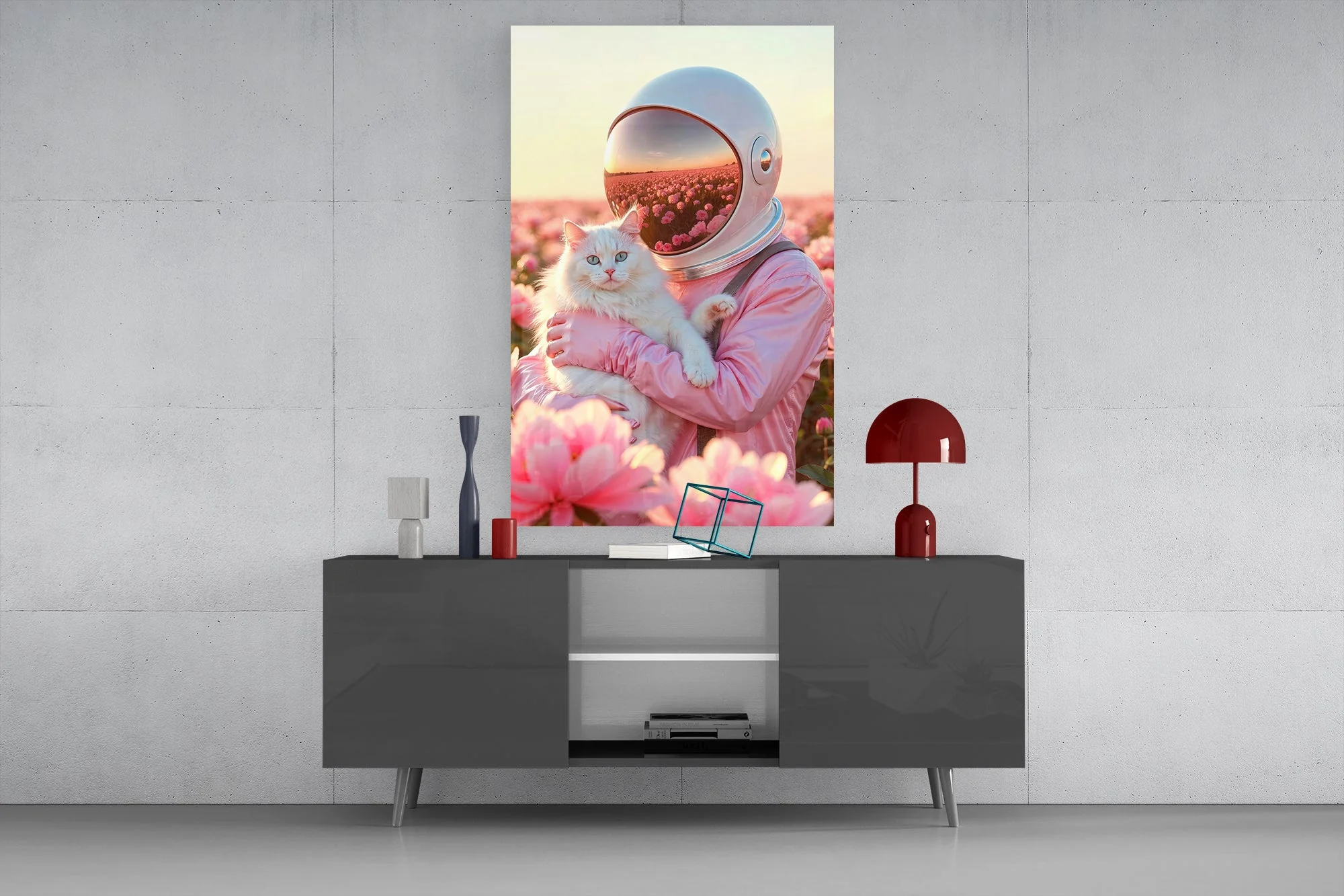 Interstellar Floral Embrace Glass Wall Art - Image 8